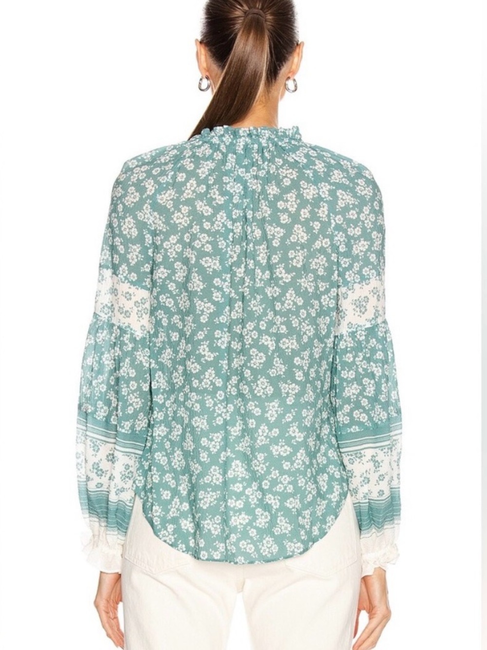 Veronica Beard Kalina Floral Silk Blouse, Size 8 - Picture 13 of 13